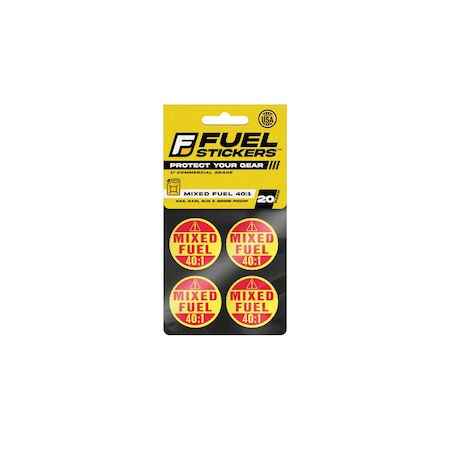 Fuel Stickers Mixed Fuel Sticker 40-1, 2-Cycle Label: Fuel Can & Outdoor Power Equip., Hvy-Dty, 1'' Dia, 20PK Z-1RMF40-20PK